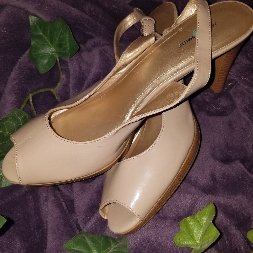 Jaclyn Smith Peep-toe Slingbacks 9.5